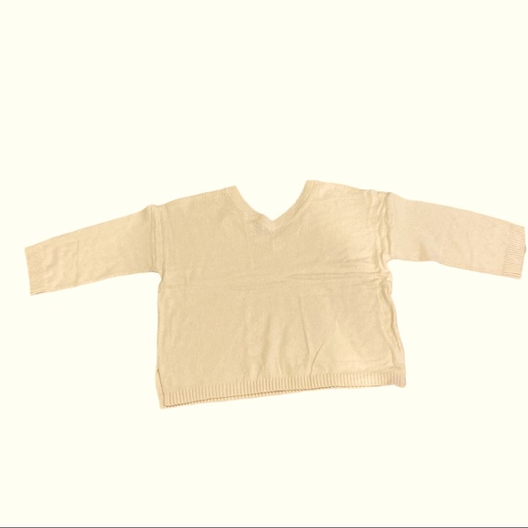 NWT Madewell Double-V Cream Pullover Sweater - Picture 5 of 8